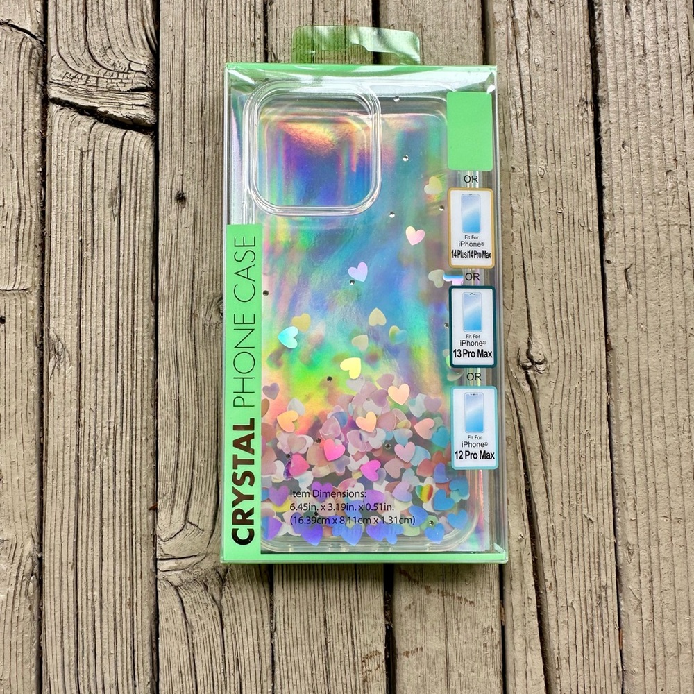 BNWT Colorful Hearts Phone Case for iPhone 14 Plus, 13 Pro Max, 12 Pro Max
